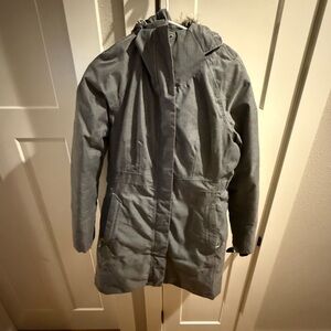 The North Face Gray Hooded Puffer Coat